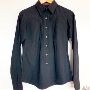 REISS Stylish Black Fitted Button down Shirt. US 6